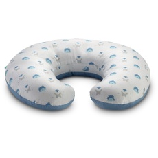 KOALA BABYCARE Stillkissen für Alle Größen Geeignet - Stillkissen für Neugeborene 0-12 Monate - Stillkissen Multifunktional mit 5 Verschiedenen Einsatzmöglichkeiten (Blau-Weiße Locken)