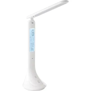 EGLO LED Tischlampe Coluccia, Nachttischlampe mit Touch, dimmbar in Stufen, Schreibtischlampe aus Kunststoff in Weiß, Bürolampe neutralweiß