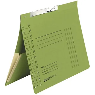 Original Falken 50er Pack Pendular Pendelhefter. Made in Germany. Aus Recycling-Karton mit Behördenheftung, Schlitzstanzung und Dehntasche für DIN A4 grün Hefter Blauer Engel