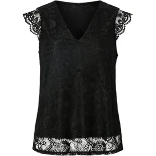Pieces "PCOLLINE SL LACE V-NECK TOP WVN NOOS", Damen, Gr. XS, (34)