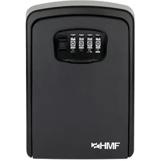 HMF 328-02 Schlüsseltresor mit 4-stelligem Zahlencode, Schlüsselbox für außen | 14,5 x 10,5 x 5,5 cm | Schwarz