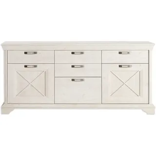 Forte Sideboard Kashmir 177,7 x 96,2 x 48,3 cm Pinie weiß