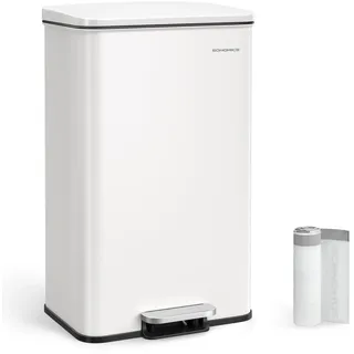 Songmics Mülleimer 40 l Weiß