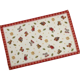 Villeroy & Boch Toy's Delight Platzset Rot und Weiß, Waschmaschinengeeignet, Weihnachtsdeko, Gobelin Tischset, Platzdeckchen Weihnachten, Weihnachtsdekoration, Baumwolle,Polyester