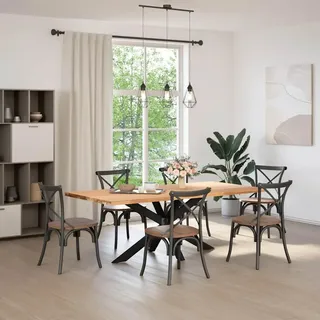 vidaXL Esstischbein in Spinnenform Schwarz 150x78x(72-73) cm Stahl - Schwarz
