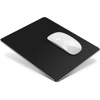 VAYDEER Metall Mauspad Aluminium Mousepad doppelseitig verfügbares Design, Hartes Mouse Pad Mat Padwasserdicht für Spiele und Büro (Mittel, Schwarz, 24x20 cm)