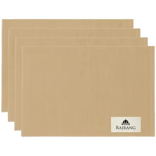 Baumwoll-Tischsets für den Esstisch, 4er-Set, Küchentuch-Essmatten, 33 x 48 cm, Croissantbraun