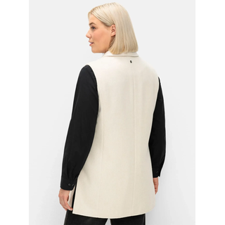 Kurzweste SHEEGO, Damen, Gr. 56, beige, 90% Polyester, 10% Wolle, unifarben, Westen Kurzweste