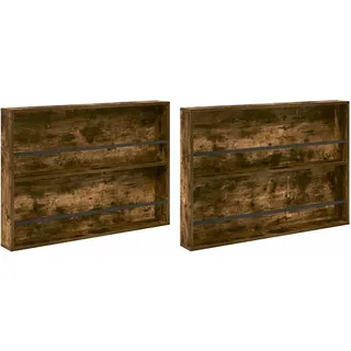 vidaXL Magazinregal 2 stk. Geräucherte Eiche 100 x 12 x 70 cm - Braun