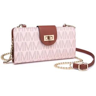 MKP COLLECTION Modische kleine Umhängetasche für Damen, Handy, Reißverschluss, Geldbörse, Handtaschen, Clutch, Kreditkartenetui mit Kettenriemen, Rosa, S, Damen-Schultertasche