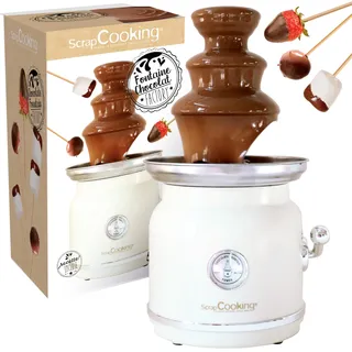 ScrapCooking - Schokoladenbrunnen - 3-stöckiger Edelstahlturm mit Warmhaltefunktion - Vintage-Design - Elektrische Schokoladenfondue-Maschine - Geschenkidee Backen & Küche - 3897