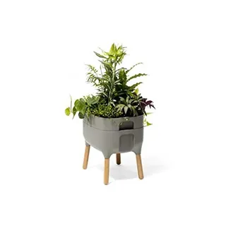 Plastia Urbalive Low Planter 48cm - Light Anthracite