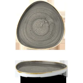Churchill Super Vitrified Stonecast Grey Triangle Walled Chefs Plate 20cm Box 6, 6 Stück Pfeffergries Dreieck