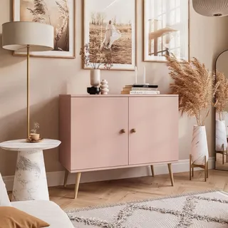 Zweitürige Kommode HARMONY Natürlich Rosa - Rosa