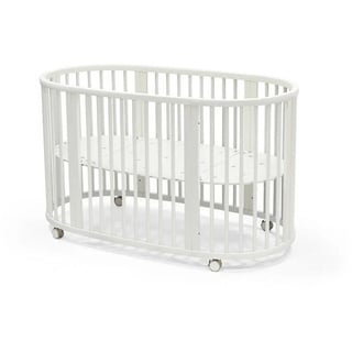 Stokke Gitterbett , Weiß , Holz , Buche , massiv , 74x78x141 cm , zum Juniorbett umbaubar, höhenverstellbar, Lattenrost inklusive , Baby & Kindermöbel, Babyzimmer, Babybetten