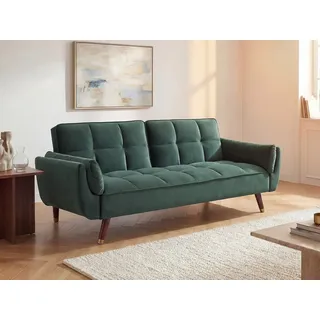 Klappsofa 3-Sitzer mit Schlaffunktion - Samt - Grün - GULCAN