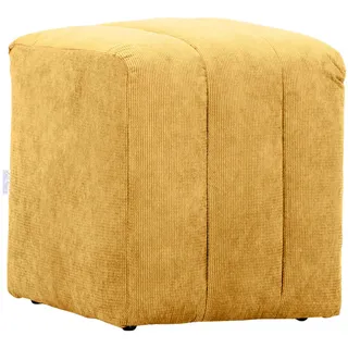 Novel Hocker , Gelb , Kunststoff , quadratisch , 43x50x43 cm , Stoffauswahl , Wohnzimmer, Sessel, Hocker & Hockerbänke, Sitzhocker