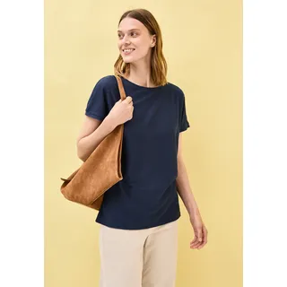 Cecil T-Shirt mit Streifen-Struktur, blau