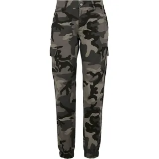 URBAN CLASSICS Ladies High Waist Camo Cargo Pants (Dark camo