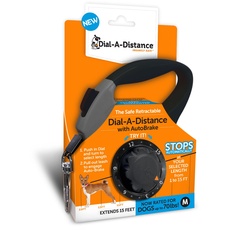 Dial A-Distance einziehbare Hundeleine, verstellbar, 0 bis 4,5 m, automatische Bremse und EIN-Knopf-Verriegelung