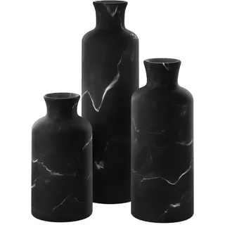 Creative Scents Mattschwarzes Vasen-Set – Vasen für Dekoration, perfekt für Pampasgras, getrocknete/frische Blumen, Vasen für Ihre Küche, Schlafzimmer, Büro, Wohnzimmer oder Regaldekoration