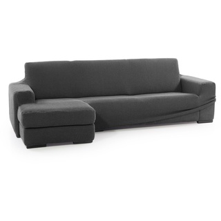 SOFASKINS® super elastischer Chaise Longue überzug, Sofabezug Kurze Linke Armlehne, Sofa überzug atmungsaktiv, bequem und langlebig, Kompatible Abmessungen des Sofas (210-340 cm), Farbe dunkelgrau