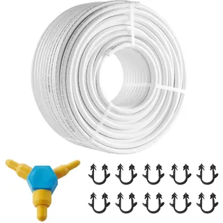 Vevor Aluverbundrohr Aluminium Mehrschichtverbundrohr 100 m Weiß PEX-Rohr Alu-Mehrschicht-Verbundrohr MV-Rohr Mehrschichtrohr Ideal für Fußbodenheizung und Heizkörper-Anbindung Alu Verbundrohr