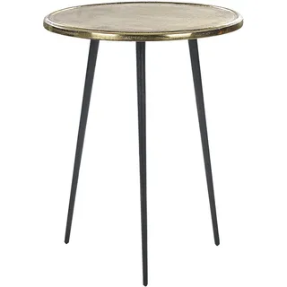 Beliani Beistelltisch Gold Schwarz, Metall rund 43 cm