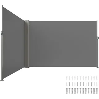 Vevor Seitenmarkise 200 x 600 cm grau Polyester 2 St.