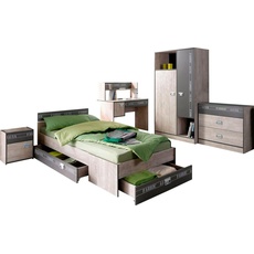 Bild von »Fabric«, (Set, 4 St., Bett, Bettschubkasten, Kleiderschrank, Nachttisch), wahlweise mit Aufbauservice