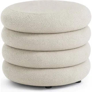 raumhirsch XL Sitzhocker MOLLIS 55 cm - Teddy-Stoff Polsterhocker mit Stauraum & rundem Design