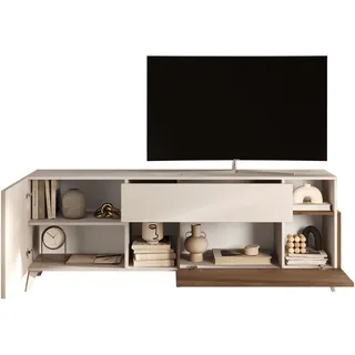 Home Affaire Monaco Lowboard 181 cm Weiß/Kunststoff/Metall/Holzwerkstoff