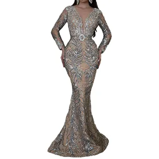 BINDT Abendkleider für Damen, lang, figurbetont, mit Rüschen, formelles Kleid, Ballkleid, Seitenschlitz, Glitzer, Party, Abschlussball, Kleid, Kleider, reife Kleider