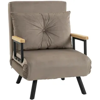 Homcom Schlafsessel, Einzelsofa mit Bettfunktion, Relaxsessel mit Rückenkissen