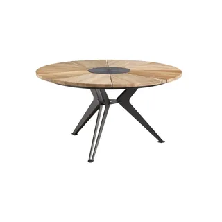 Tisch Nexor - 140 cm rund Teak gebürstet