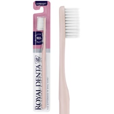Super Weiche Zahnbürste von Royal Denta mit Silberpartikeln Durchsetzt Borsten für Antibakterielle Wirkung, Ideale Zahnpflege für Empfindliche Zähne & Zahnfleisch (Milky Pink)