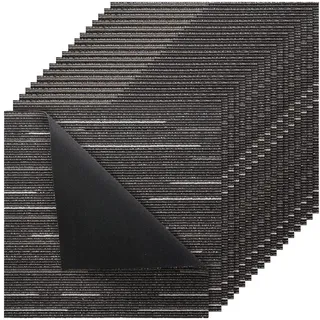 VEVOR Teppichfliesen 609,6 x 609,6 x 6 mm, 24er-Pack, modularer Teppichboden mit Fläche von 9 m2, Teppich Bodenbelag, wiederverwendbar, einfacher DIY-Austausch für Wohnzimmer und Büro, Grau