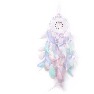 FuninCrea Traumfänger mit Feder, handgefertigter indischer Stil Traumfänger für Wandbehang Wohnkultur Ornamente, 3D Dreamcatcher Boho Hängende Wand Dekor für Wohnzimmer, Schlafzimmer, Schlafsaal