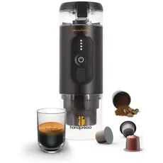 HANDPRESSO - tragbare Akku Kaffeemaschine E- Presso 21700 | Camping Kaffeemaschine Auto Nespresso-Kapseln | tragbare Kaffeemaschine gemahlener Kaffee mit Akku USB | Reisekaffeemaschine klein Nespresso