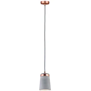 Paulmann 79617 Neordic Stig Pendelleuchte max. 1x20W Hängelampe für E27 Lampen Deckenlampe Grau/Kupfer matt 230V Beton/Metall ohne Leuchtmittel