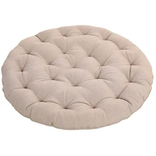 LZTENRETO Große Bodenkissen,Rund Leinen Futon-Kissen Japanischer Stil Getuftet Boden-Kissen Meditations-Kissen für das Sitzen auf dem Boden Fenster-Kissen für Yoga Sofa Balkon (Beige,65x65x10cm)