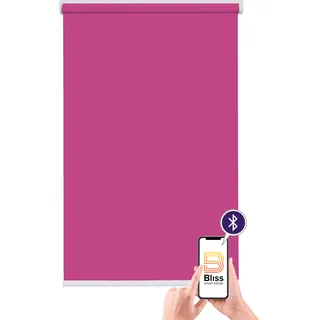 sunlines Elektrisches Rollo »San Francisco« verdunkelnd Verdunkelung mit Bohren freihängend appgesteuert via Bluetooth, mit Motor und Akku, weißer Fallstab, pink