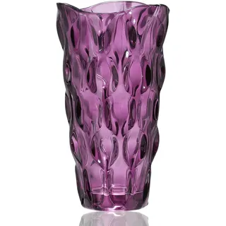 CEMABT 24 cm Blumenvase 3.4 lbs Thickened Vase für Tulpen- Geschenke für Mama zum Geburtstag,Geschenkideen Mutter Glasvase für Blumen Klarglasvase Dekorativ für Hochzeiten(Lila)