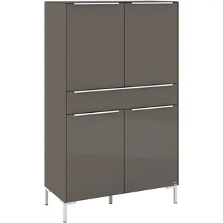 Highboard "Reno", anthrazit matt lack, glas anthrazit glanz, B:92cm H:154cm T:42cm, Glas, Holzwerkstoff, SET ONE BY MUSTERRING, Sideboards, Highboard, Mit Winkelfuß in diversen Farben, 154 cm Höhe & Farbauswahl
