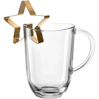 Leonardo Tasse , Goldfarben, Transparent , Metall, Glas , 0,38 l,0,25 ml , 11.5x11.7x8.2 cm , hitzebeständig , Geschirr, Tassen, Kaffeetassen