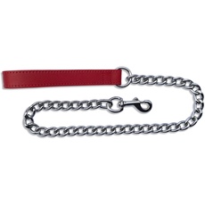 BBD Pet Products Ex Hundeleine, schwer, Leder, Einheitsgröße, 86,4 x 2,2 cm, Rot