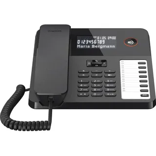 Gigaset DESK 600 Analoges Telefon Anrufer-Identifikation Schwarz