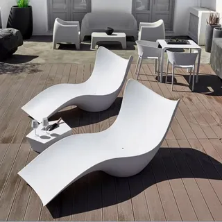 Weiße Gartenliege Cassiopea – Design Sonnenliege für Pool und Terrasse - Weiß