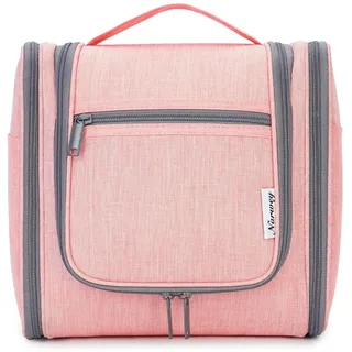 Narwey Kulturbeutel zum Aufhängen, Kulturtasche Kulturbeutel Damen Kinder Gross, Waschtasche Hanging Toiletry Bag Damen für Reise, Kosmetiktasche Make up Tasche für Frauen (Rosa (Groß))