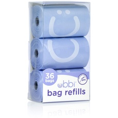 Ubbi On-the-Go Refill Bags, Lavender Scented, Value Pack of 36, Baby On The Go Diapering Essentials